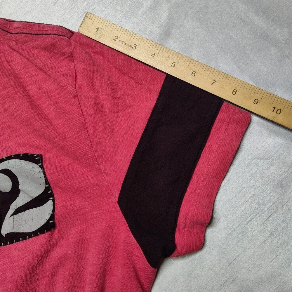 True Religion Men 3XL Red Double Sided Distressed '02 Logo Cotton‎ T-Shirt